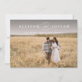 クラシックエレガントタイポグラフィ名結婚写真 セーブザデート (正面)