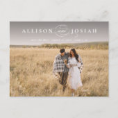 クラシックエレガントタイポグラフィ名Photo結婚のSav 案内ポストカード (正面)