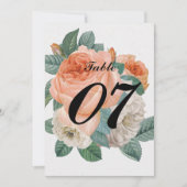 クラシックエレガントタイポグラフィ結婚のテーブル番号 (正面)