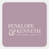 クラシックエレガントダスティパープルカスタムウェディング名 スクエアシール (正面)