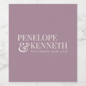 クラシックエレガントダスティパープルカスタムウェディング名 ワインラベル (シングルラベル)