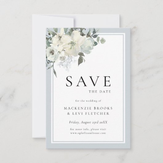 クラシックエレガントダスティブルーフローラ セーブザデート (正面)