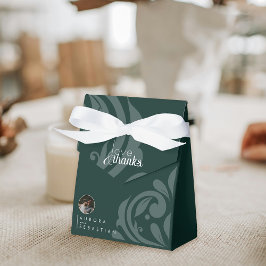 クラシックエレガントダマスクフタログリーン結婚ズ フェイバーボックス