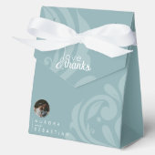 クラシックエレガントダマスクペーター結婚ブルー フェイバーボックス (正面)