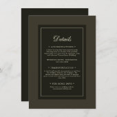 クラシックエレガントダークオータムブラウン結婚の詳細 エンクロージャーカード (正面/裏面)