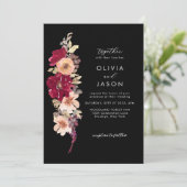 クラシックエレガントダークフローラ結婚ズ 招待状 (スタンド正面)