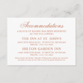 クラシックエレガントテラコタ結婚ホテル エンクロージャーカード (正面)