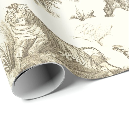 クラシックエレガントトピックサファリオンベージュトワール ラッピングペーパー (ロールコーナー)