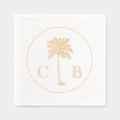クラシックエレガントトロピカルパ結婚ーム 箔ナプキン (正面)