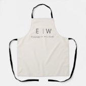 クラシックエレガントニュートラルミニマリストモノグラム名 エプロン (正面)
