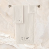 クラシックエレガントニュートラルミニマリストモノグラム名 バスタオルセット