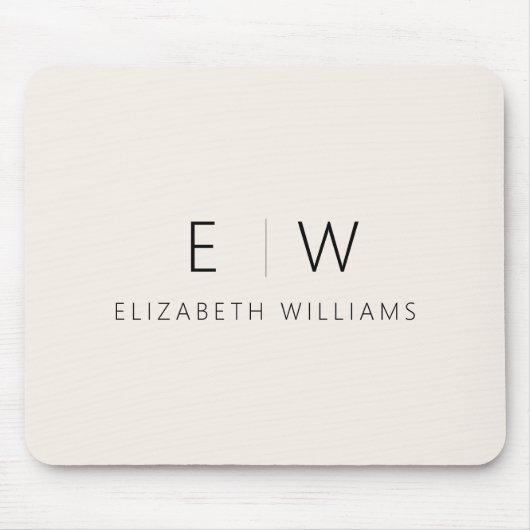 クラシックエレガントニュートラルミニマリストモノグラム名 マウスパッド (正面)