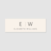 クラシックエレガントニュートラルミニマリストモノグラム名 名札 (正面)