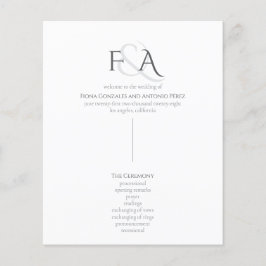 クラシックエレガントニュートラルモノグラム結婚式 プログラム