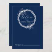 クラシックエレガントネイビーブルー結婚ズ アドバイスカード (正面/裏面)