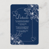 クラシックエレガントネイビーブルー結婚ズ エンクロージャーカード (正面)
