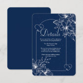 クラシックエレガントネイビーブルー結婚ズ エンクロージャーカード (正面/裏面)