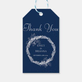 クラシックエレガントネイビーブルー結婚ズ ギフトタグ