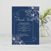 クラシックエレガントネイビーブルー結婚ズ サンキューカード (スタンド正面)