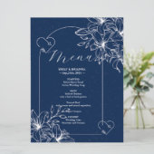 クラシックエレガントネイビーブルー結婚ズ メニュー (スタンド正面)