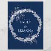 クラシックエレガントネイビーブルー結婚ズ メニュー (裏面)