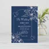 クラシックエレガントネイビーブルー結婚ズ 招待状 (スタンド正面)