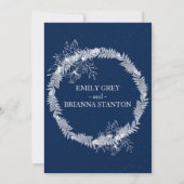 クラシックエレガントネイビーブルー結婚ズ 招待状 (裏面)