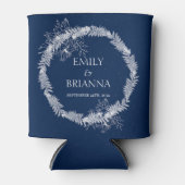 クラシックエレガントネイビーブルー結婚ズ 缶クーラー (正面)