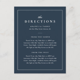 クラシックエレガントネイビー結婚ブルー エンクロージャーカード