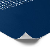 クラシックエレガントネイビー結婚ル席 ポスター (角)