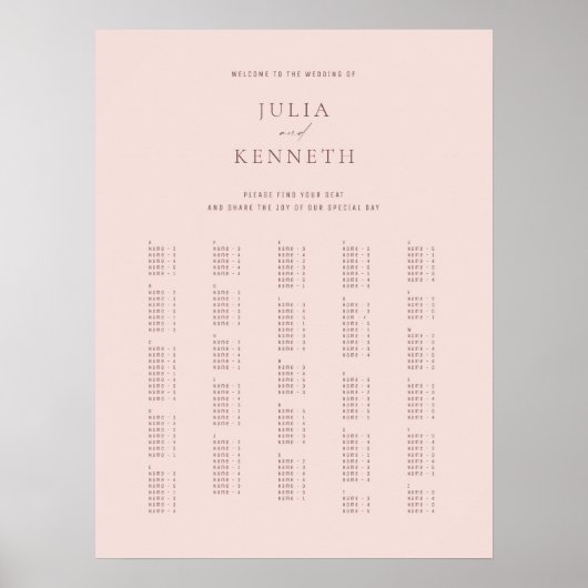 クラシックエレガントバラ結婚アルファベット ポスター (正面)