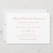 クラシックエレガントバラ結婚金ゴールド セーブザデート (正面)