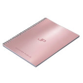 クラシックエレガントバラ金ゴールドモノグラムのテンプレート ノートブック (左側)