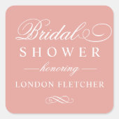 クラシックエレガントバラ金ゴールド結婚ブライダルシャワー スクエアシール (正面)