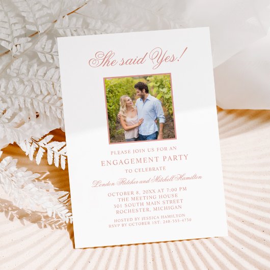 クラシックエレガントバラ金ゴールド結婚婚約パーティ 招待状