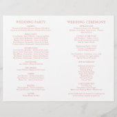 クラシックエレガントバラ金ゴールド結婚式 プログラム (裏面)