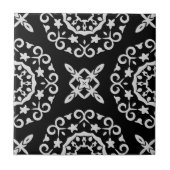 クラシックエレガントバロック装飾白黒 タイル (正面)