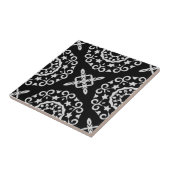 クラシックエレガントバロック装飾白黒 タイル (側面)