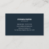 クラシックエレガントバーバーショップヘアドレッサーヘアサロン 名刺 (裏面)