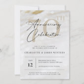 クラシックエレガントパールのテクスチャー70周年記念 招待状 (正面)