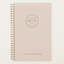 クラシックエレガントピンク月刊セリフ プランナー手帳