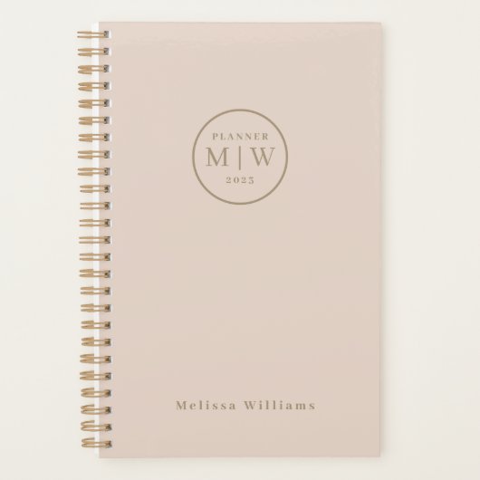 クラシックエレガントピンク月刊セリフ プランナー手帳 (正面)