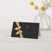 クラシックエレガントフィリグレ黒ゴールデン結婚ズ プレイスカード (正面)