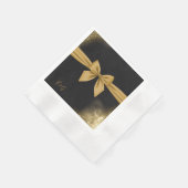 クラシックエレガントフィリグレ黒ゴールデン結婚ズ 縁ありカクテルナプキン (角)