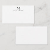 クラシックエレガントフォーマルタイポグラフィモノグラムブラックN ノートカード (正面/裏面)