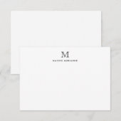 クラシックエレガントフォーマルモノグラム黒シンプル ノートカード (正面/裏面)