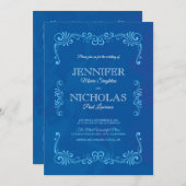 クラシックエレガントフォーマルヴィンテージ結婚デザイン 招待状 (正面/裏面)