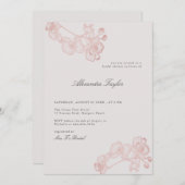 クラシックエレガントフローラブライダルシャワー 招待状 (正面/裏面)