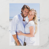 クラシックエレガントフローラ日付の保存 箔招待状 (裏面)