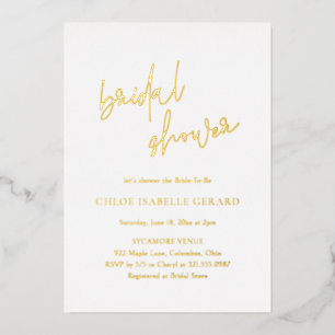 クラシックエレガントブライダルシャワー 箔招待状